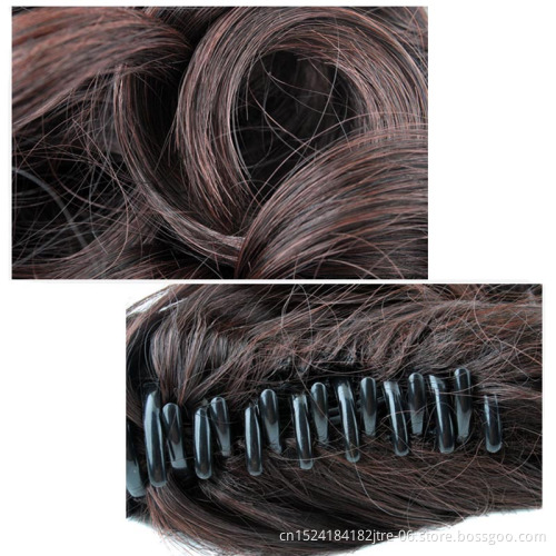 Synthetic Fiber Claw Clip Wavy Ponytail Extensions Long Thick Wave Ponytail Extension Clip In Hair Extensions For Women